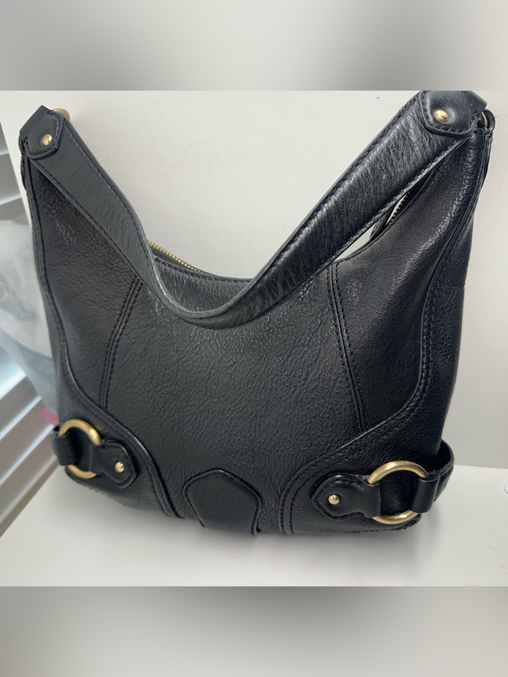 Michael Kors Astor Pebbled Leather Hobo Shoulder Bag Y2K - Picture 5 of 12